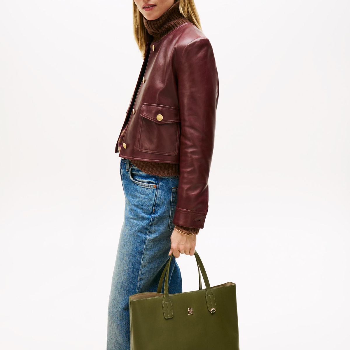 TOMMY HILFIGER - Cartera Satchel Icon Verde Tommy Hilfiger