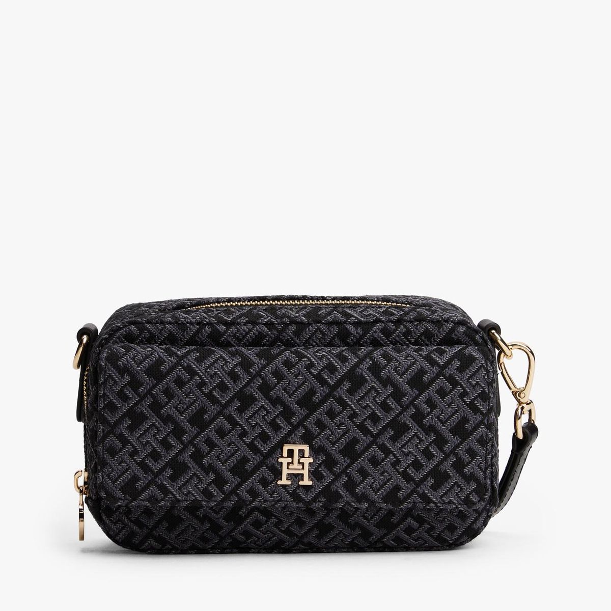 TOMMY HILFIGER - Cartera Icon Jacquard Negro Tommy Hilfiger