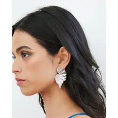 MI PLACARD - Aros Hojas de Parra Plateado