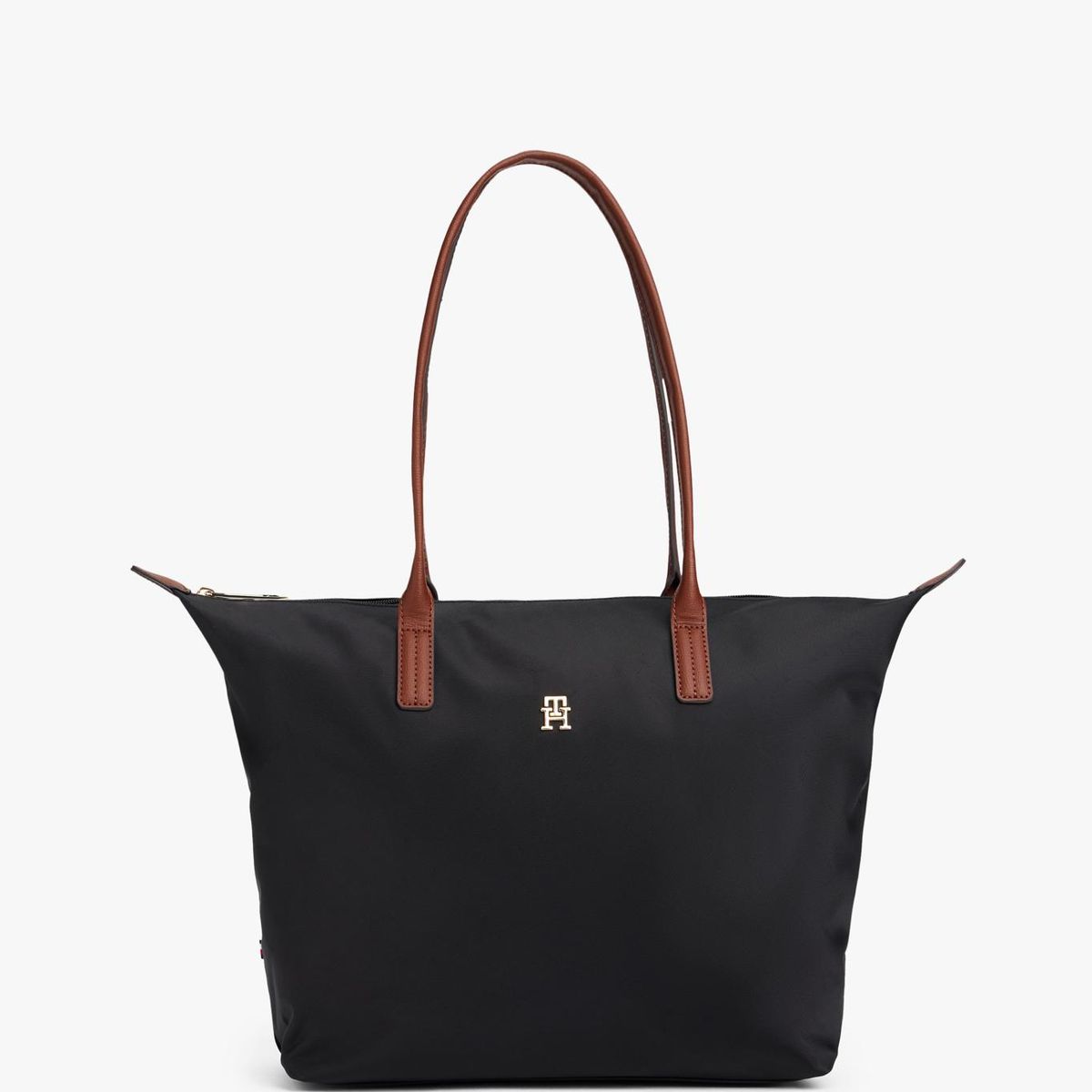 TOMMY HILFIGER - Tote Con Monograma Th Negro Tommy Hilfiger