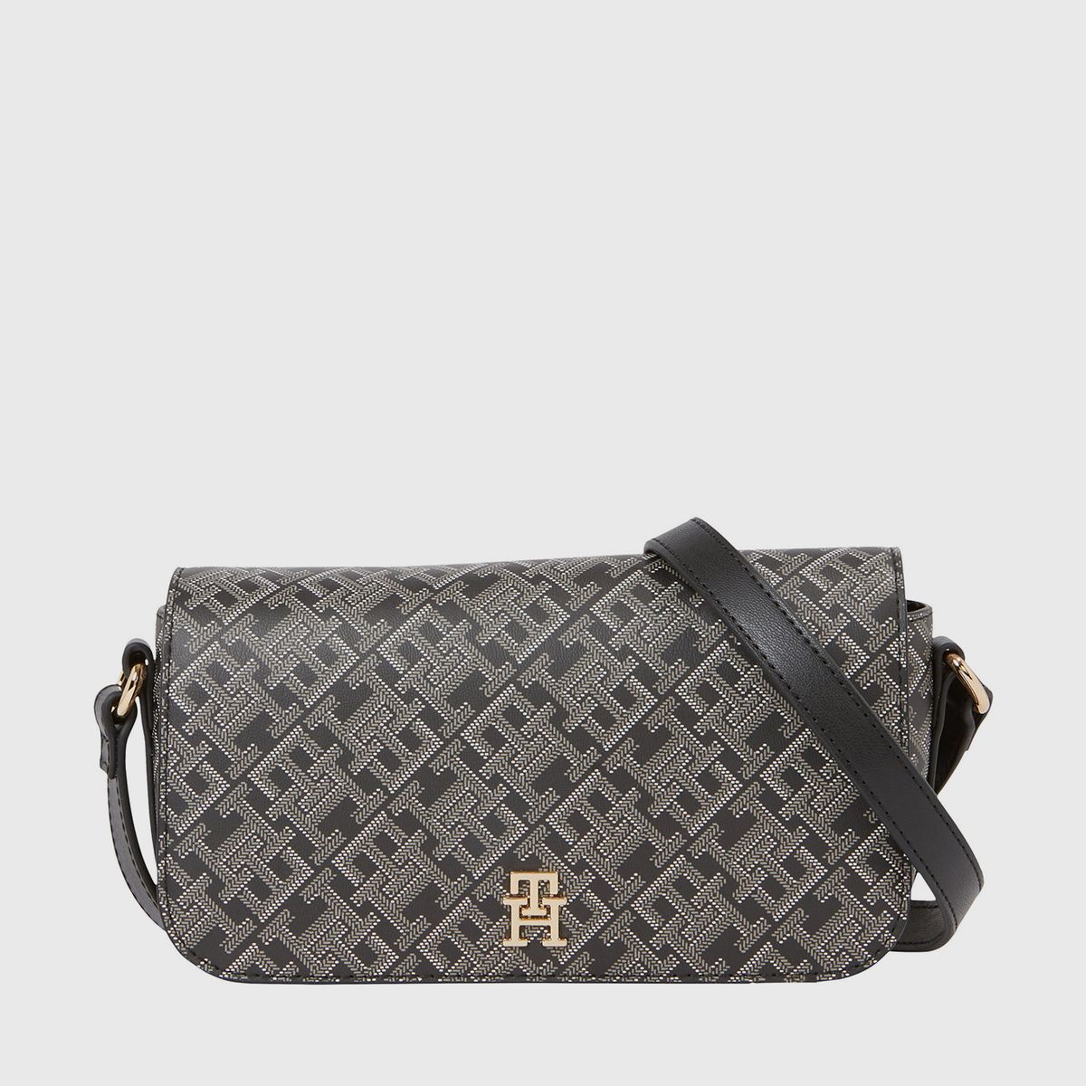 TOMMY HILFIGER - Cartera Bandolera Print Monograma Negro Tommy Hilfiger