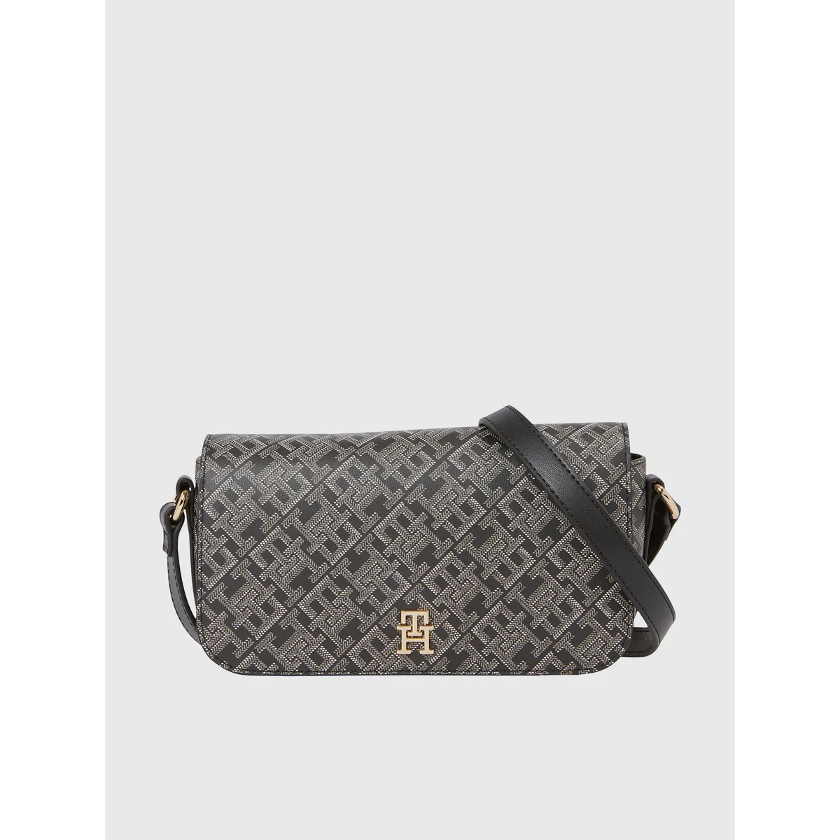 TOMMY HILFIGER - Cartera Bandolera Print Monograma Negro Tommy Hilfiger