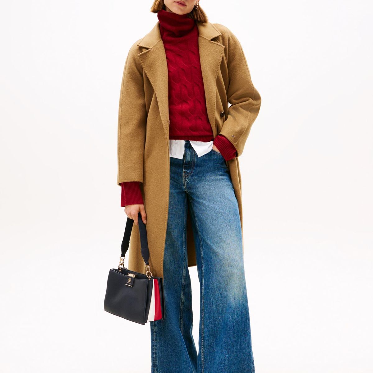TOMMY HILFIGER - Cartera Satchel Con Monograma Th Azul Tommy Hilfiger