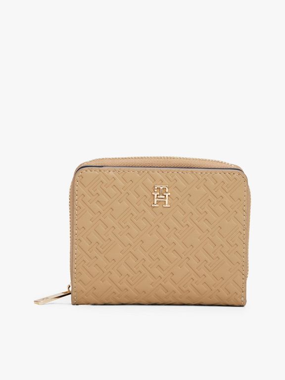 Billetera Con Cierre Monogram Beige Beige TALLA UNICA