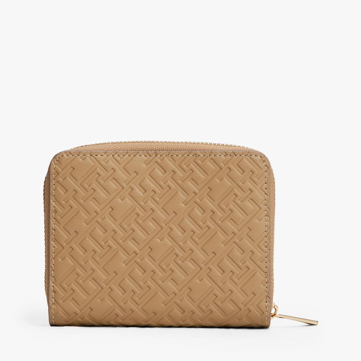 TOMMY HILFIGER - Billetera Con Cierre Monogram Beige Tommy Hilfiger