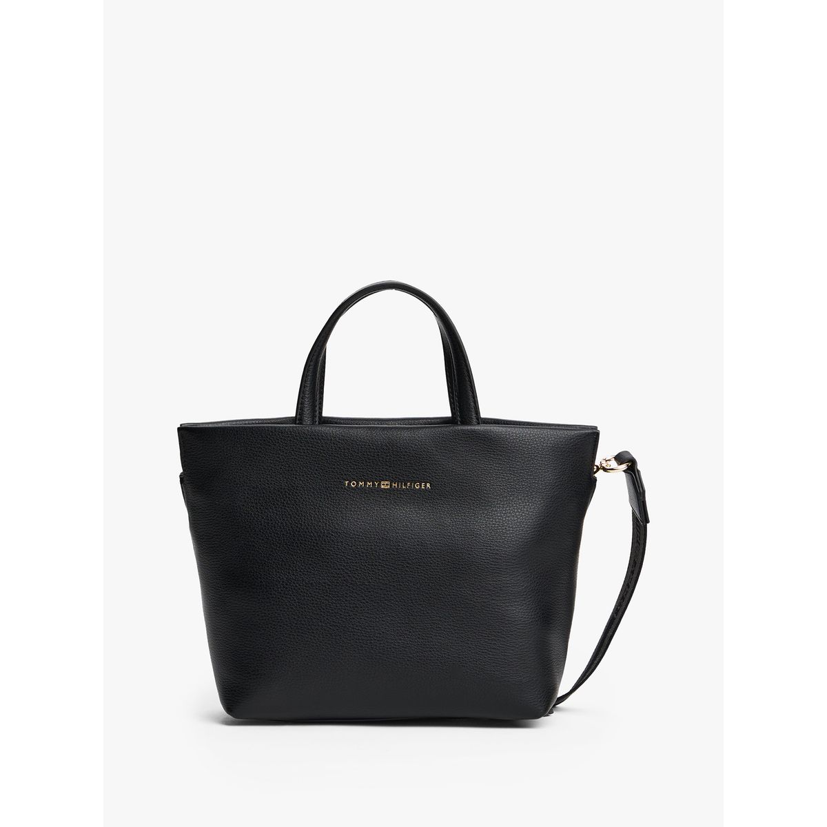 TOMMY HILFIGER - Tote Solid Con Logo Negro Tommy Hilfiger