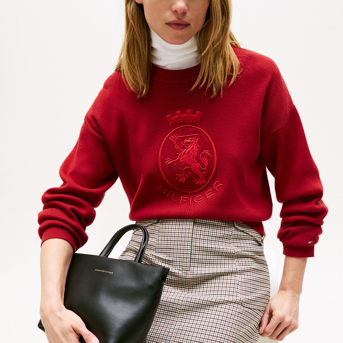 TOMMY HILFIGER - Tote Solid Con Logo Negro Tommy Hilfiger