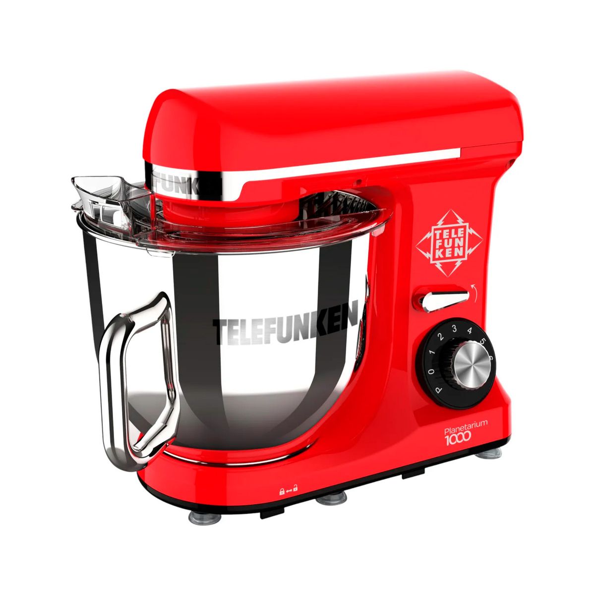 TELEFUNKEN - Batidora de Pedestal Telefunken Planetarium 1000 Roja 5.7L 1100W