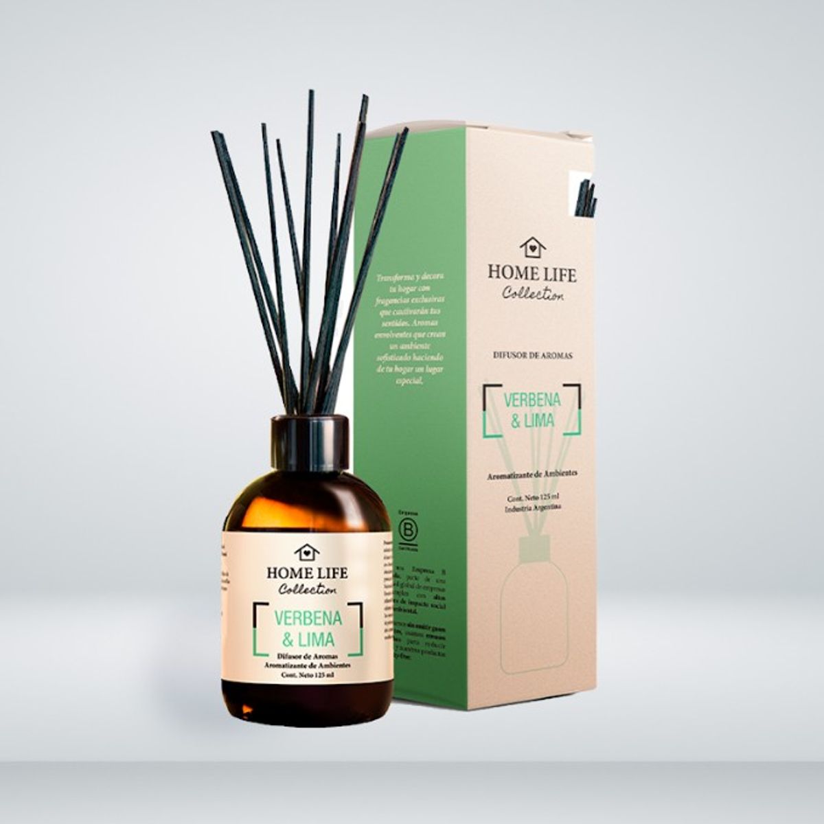 HOME LIFE - Difusor Verbena y Lima varillas 125 ml