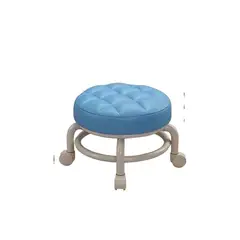 GIOIO - Taburete móvil con ruedas práctico para el hogar-Azul