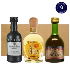 BBVINOS - Mix Miniatura Brandy Napoleon Grand Empereur Jerez Tio Pepe Pet & Tequila El Amo Reposado