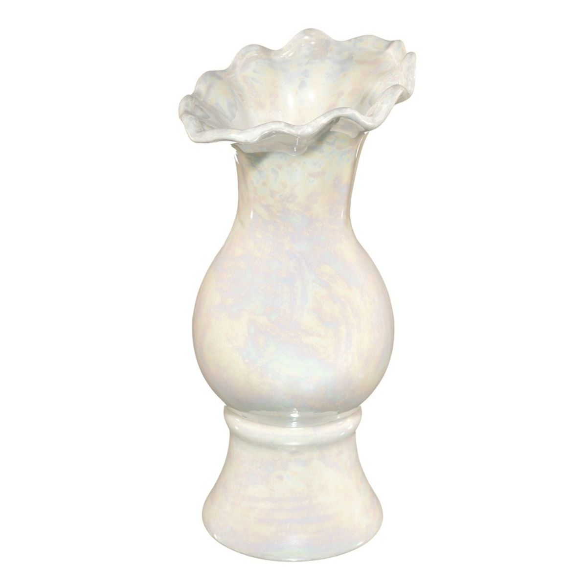 GIOIO - Jarrón cerámico nórdico blanco perla flores secas decoración