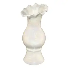 GIOIO - Jarrón cerámico nórdico blanco perla flores secas decoración