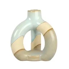 GIOIO - Portavelas de cerámica retro dos colores decorativo