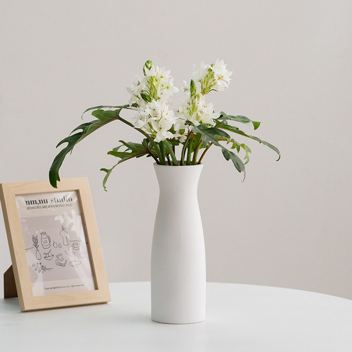 GIOIO - Jarrón para flores secas estilo nórdico blanco y creativo