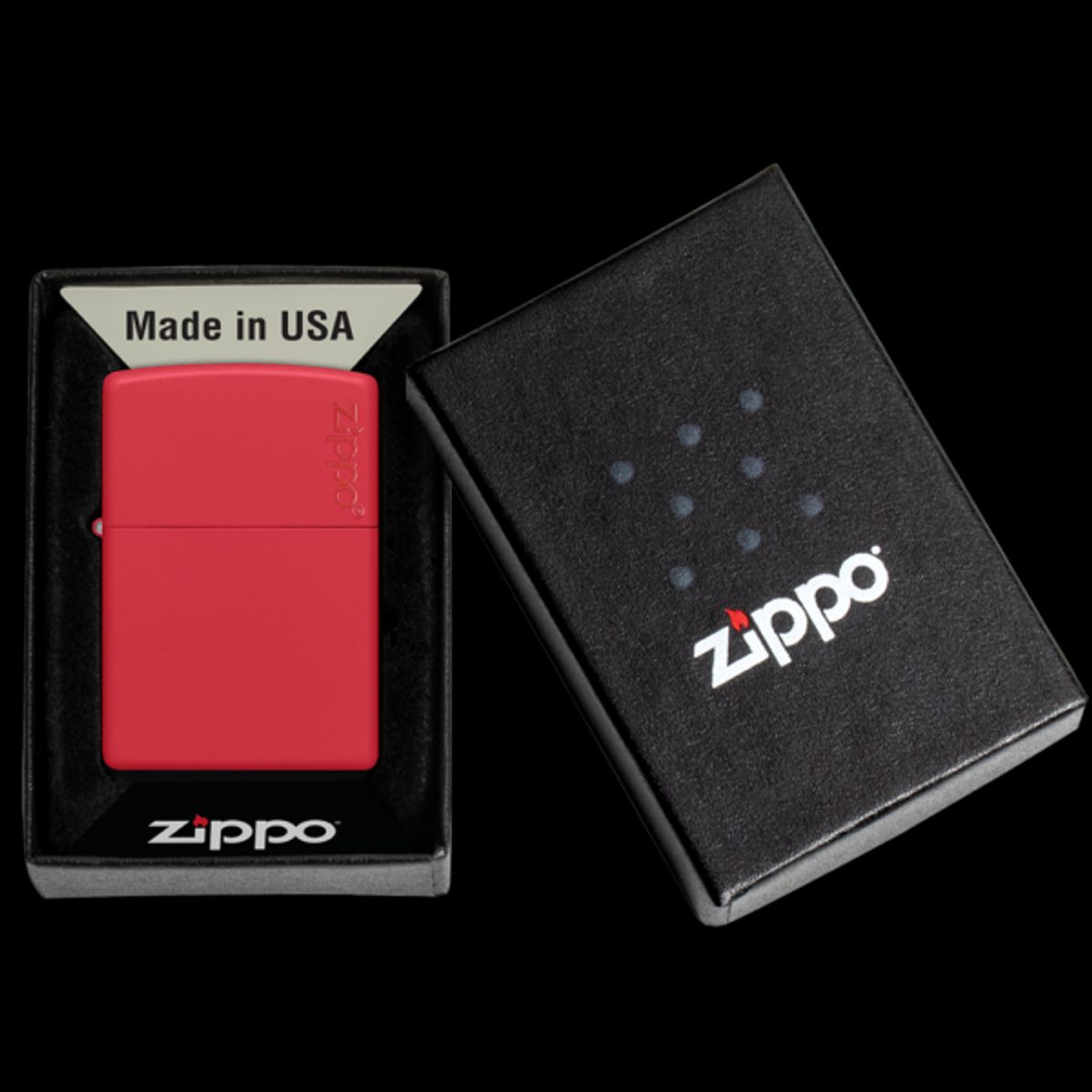 ZIPPO - Encendedor Classic Red Matte Zippo Logo ZP233ZL