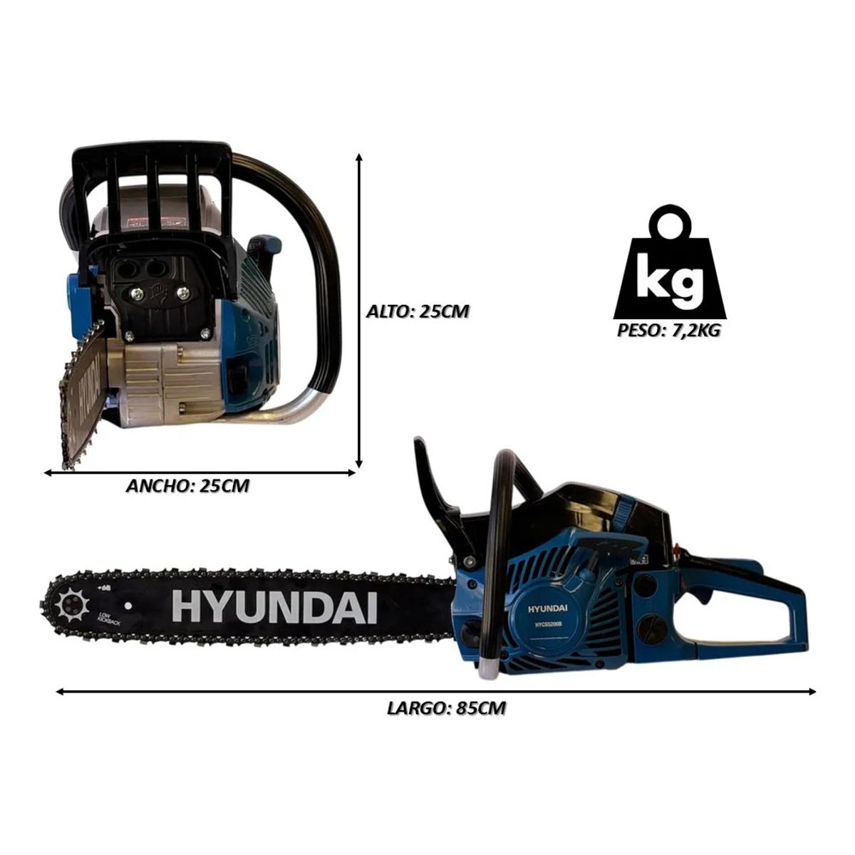 HYUNDAI - Motosierra 18″ 52cc 19Kw 82HYCS5200A Hyundai