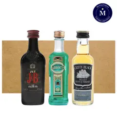 BBVINOS - Mix Miniatura Whisky JB Jet 12 años, Absentha Premium & Whisky Cutty Black, Blended.