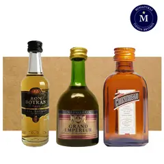 BBVINOS - Mix Miniatura Brandy Napoleon Grand Empereur Ron Botran Reserva & Licor Cointreau