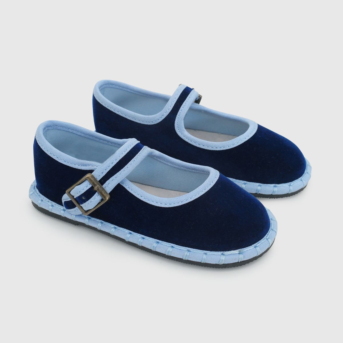 COLLOKY - Ballerina de Lona Niña Azul con Hebilla