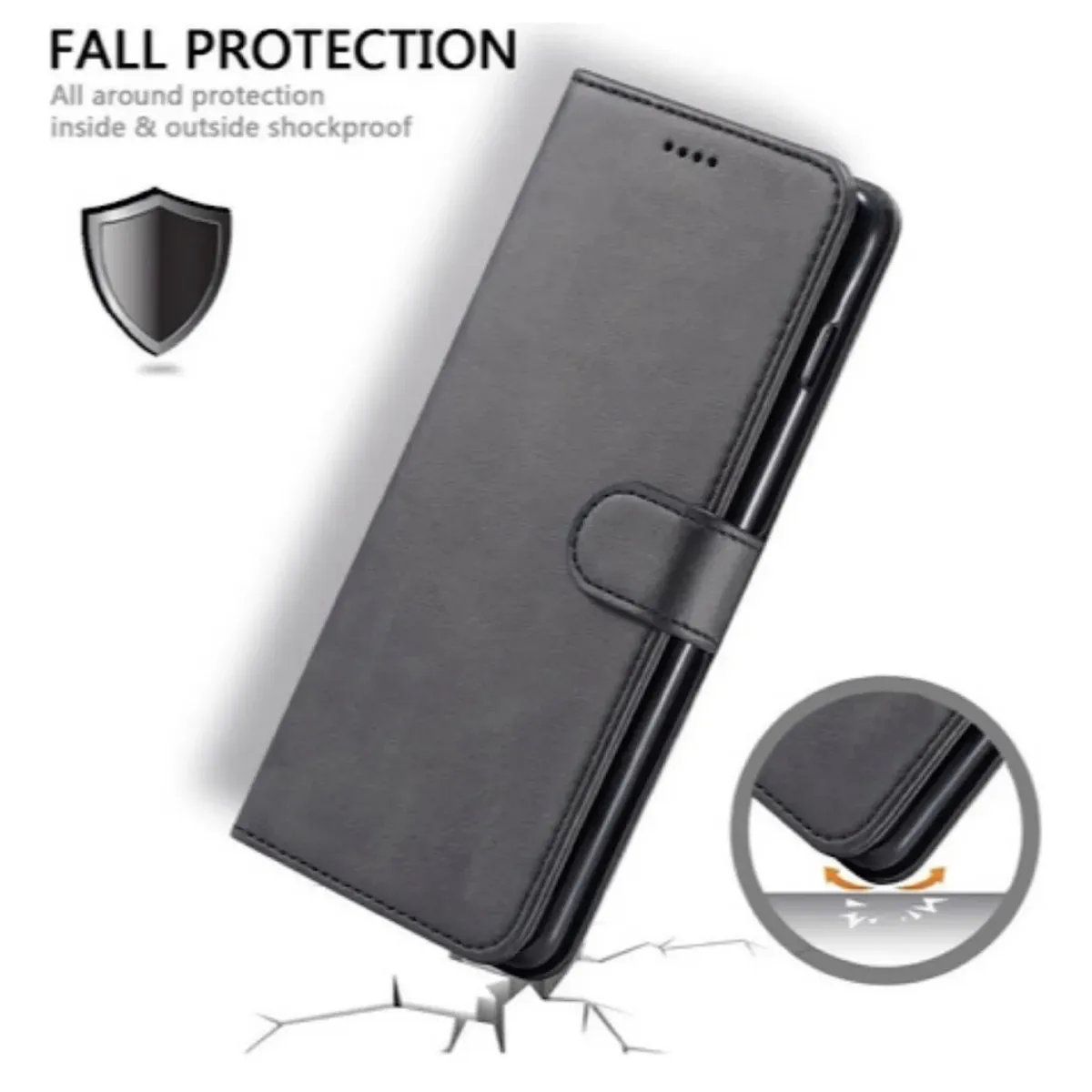 GENERICO - Carcasa Estilo Flip Cover Para Honor 400 Lite - Negro