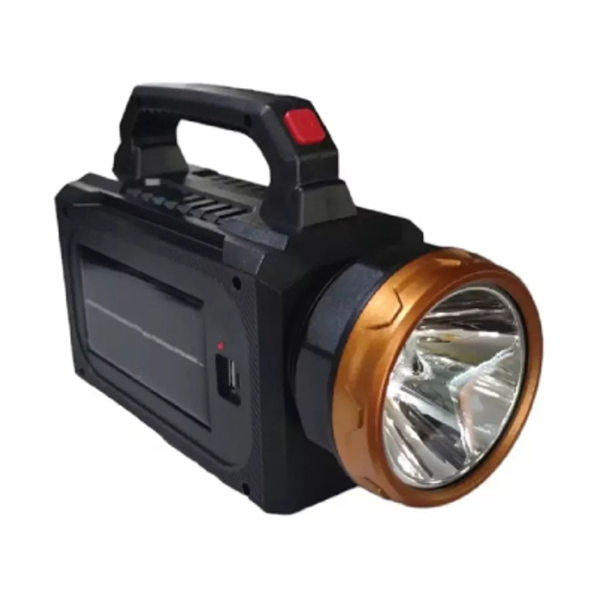 GENERICO - Linterna Camping De Mano Recargable Solar Alta Potencia Linterna Negro Luz Blanco