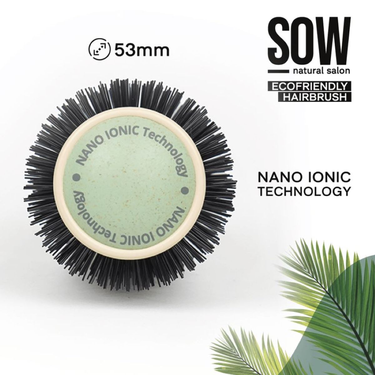 WELLA - Sow Cepillo Orgánico Estandar Verde Nano Ionic Technology 53mm