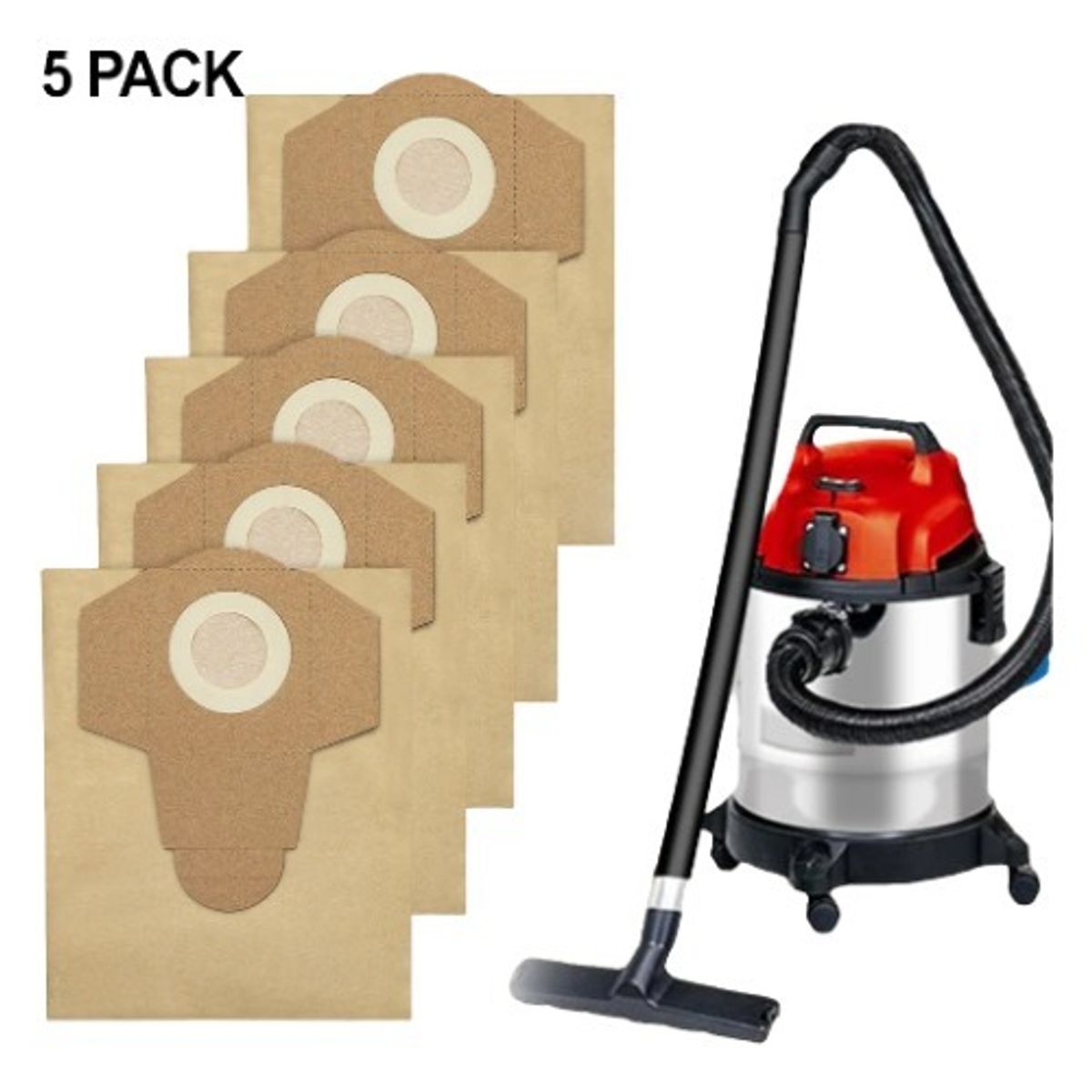 GENERICO - Bolsas Desechables Aspiradora Einhell 15-40 Litros 5unidades