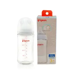 PIGEON - Mamadera boca ancha vidrio 240ml