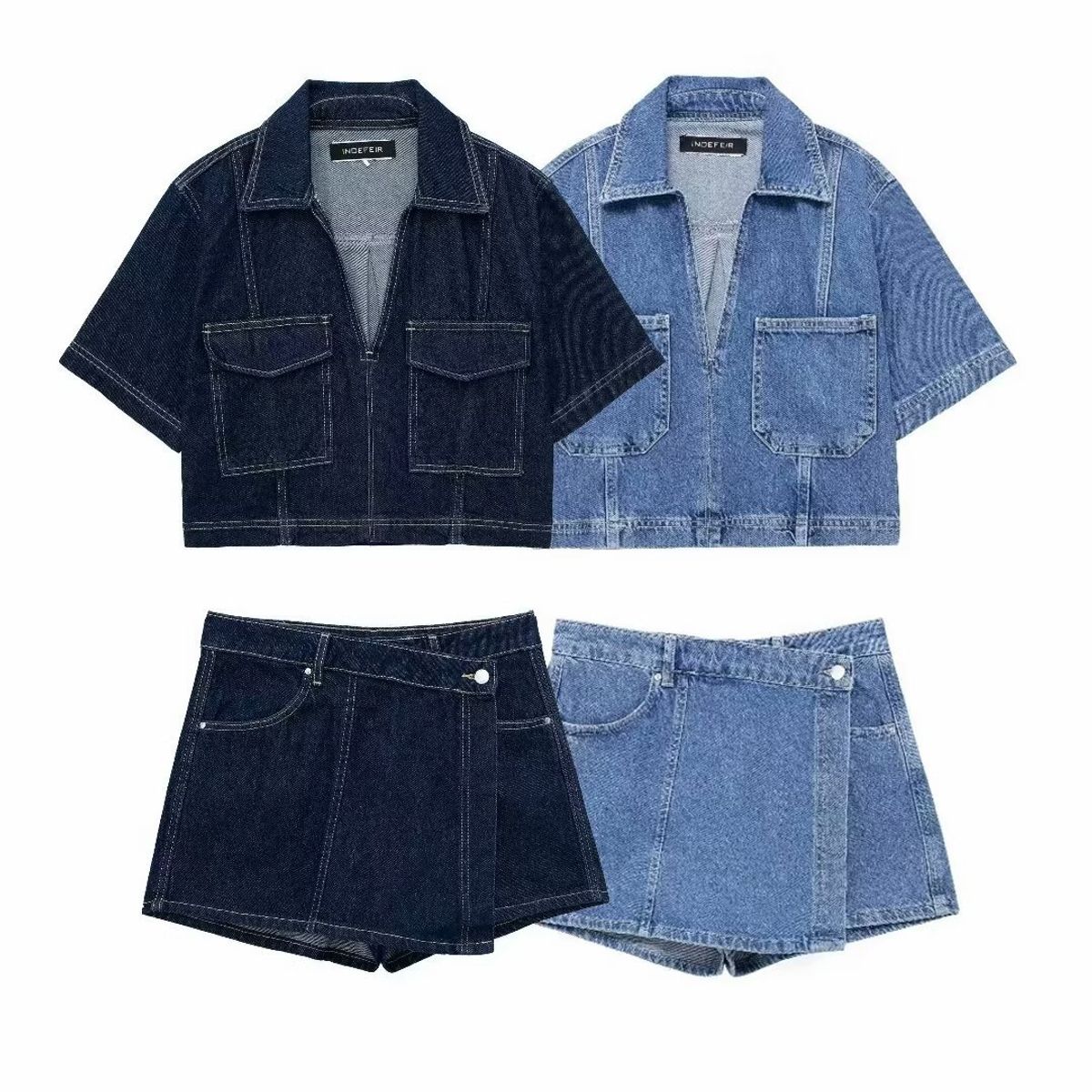 VELVET - Set Conjunto Denim Olivia