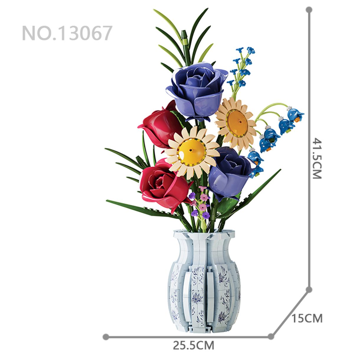 GENERICO - BloomBlock Flor Macetero Celeste