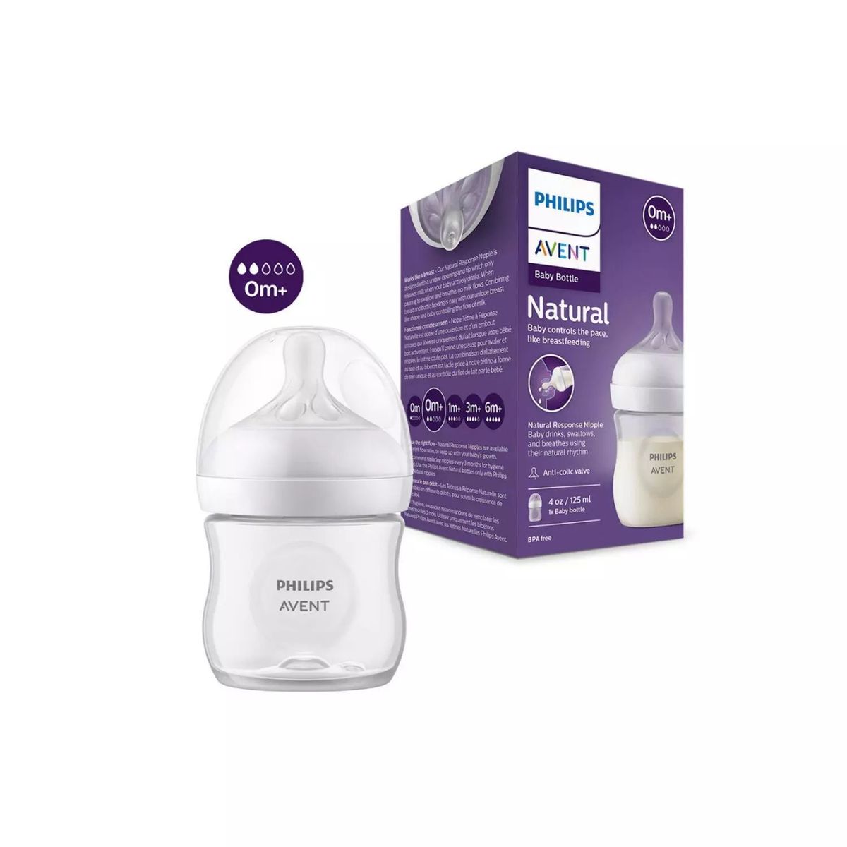 AVENT - Mamadera Avent natural response plástico 125ml