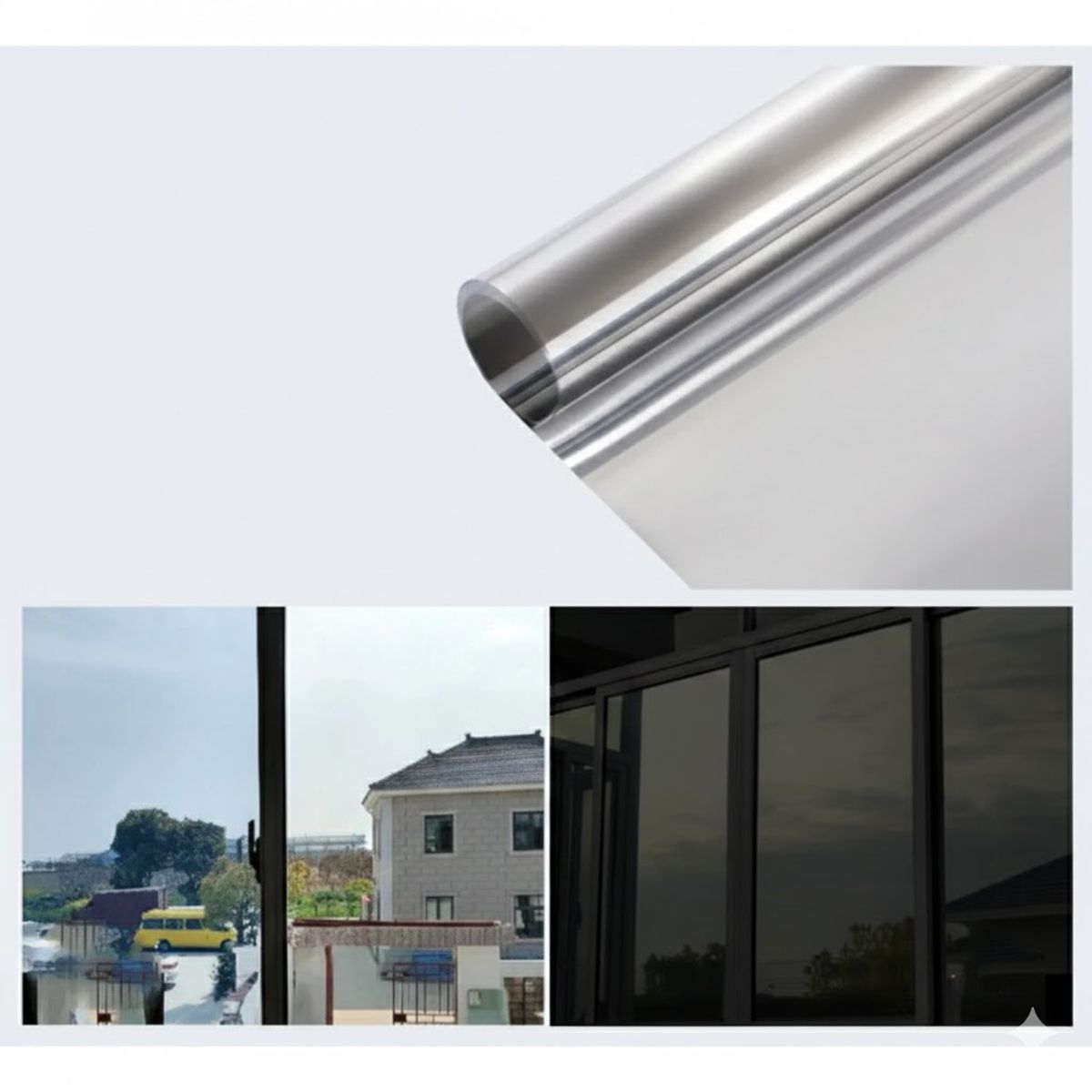 GENERICO - Papel Lámina Espejada Polarizada 1 m x 60 cm Protección Solar Y Privacidad