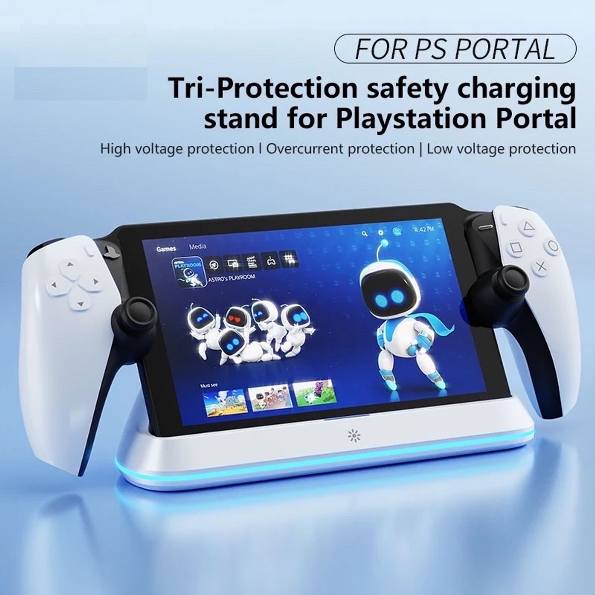 GENERICO - Base Cargador Rgb Magnetico Para Ps5 Playstation Ps Portal