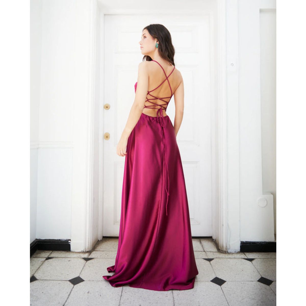 MI PLACARD - Vestido Largo de Fiesta Laureta Magenta