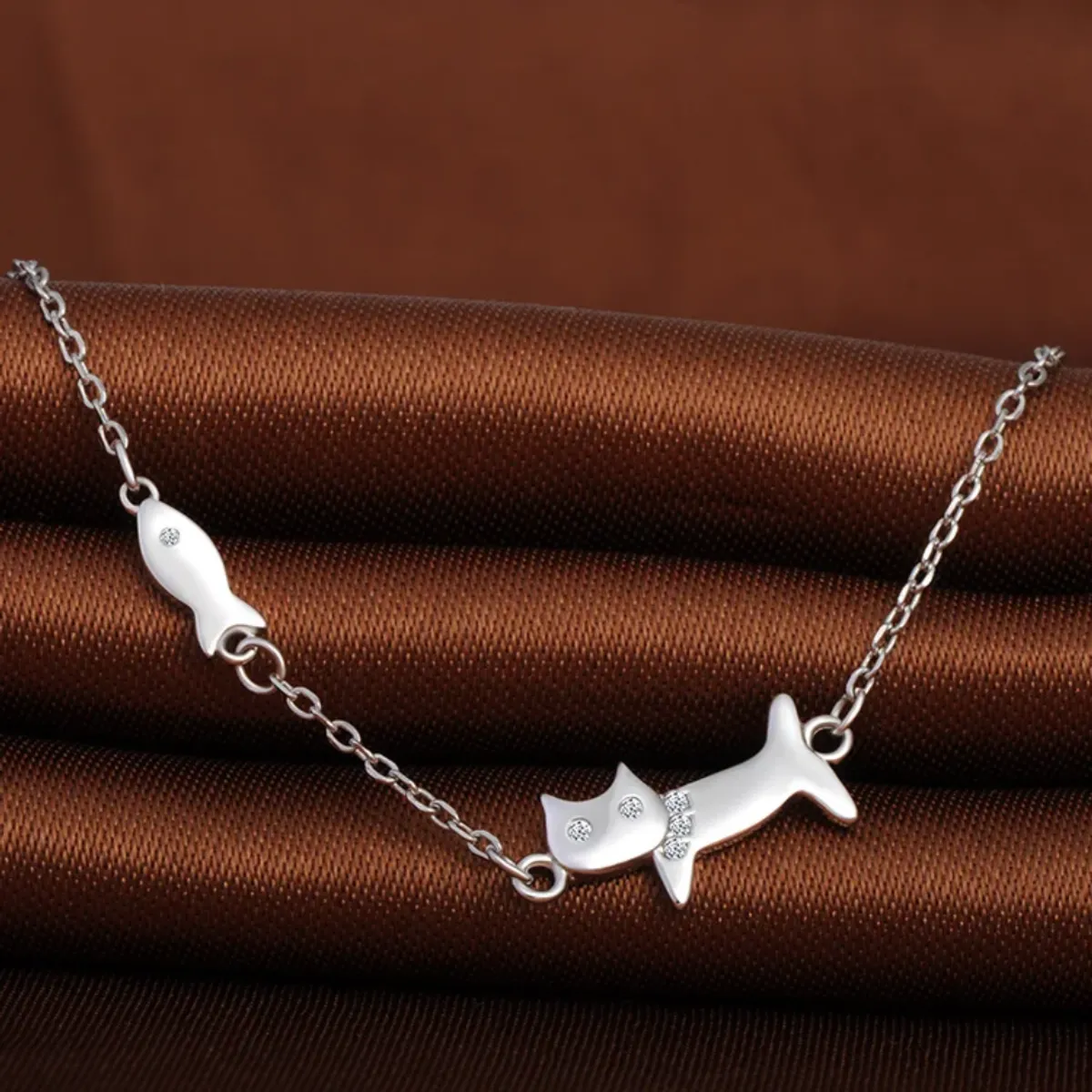 GENERICO - Pulsera plata 925 gato mujer joya