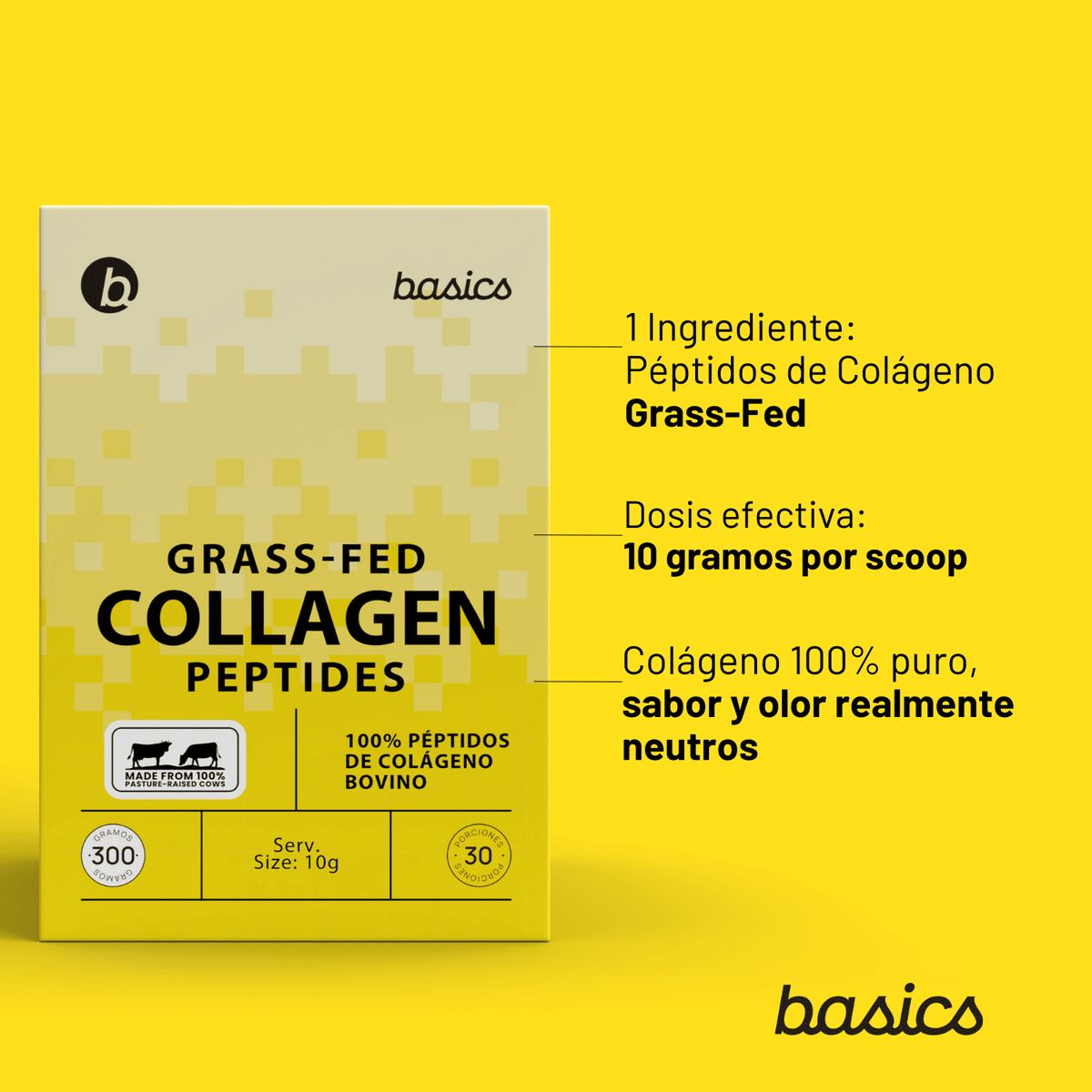 BASICS - GRASS-FED COLLAGEN PEPTIDES - COLÁGENO PREMIUM Basics 300gr