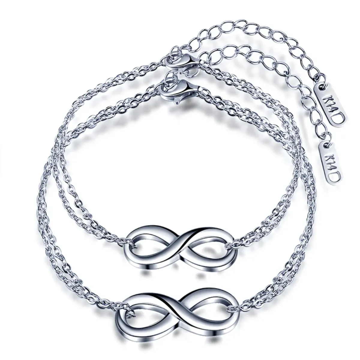GENERICO - Pulsera infinito pareja acero inoxidable regalo