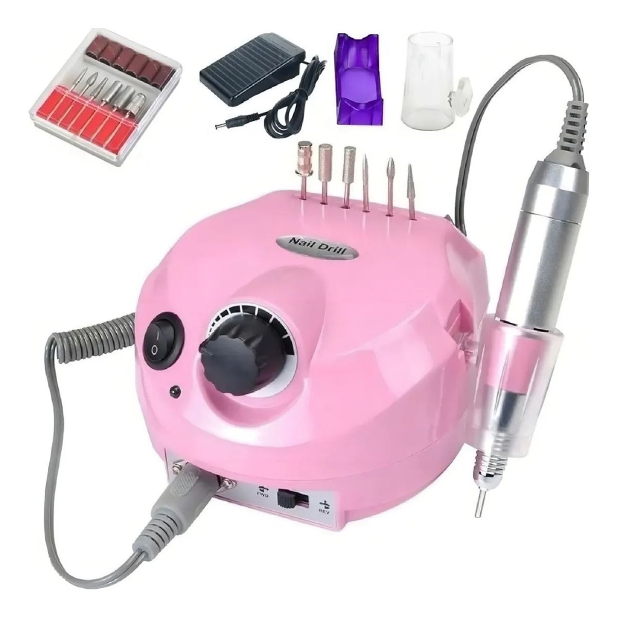GENERICO - Torno De Uñas Drill Profesional 30.000 Rpm Color Rosa BELUG