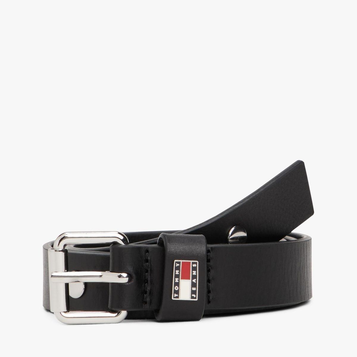 TOMMY HILFIGER - Cinturón Stud De Cuero Negro Tommy Jeans