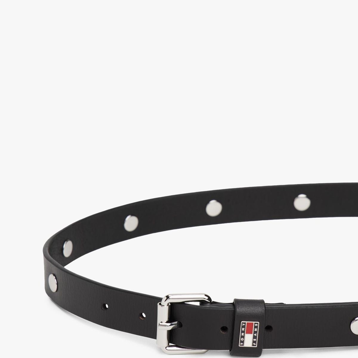 TOMMY HILFIGER - Cinturón Stud De Cuero Negro Tommy Jeans