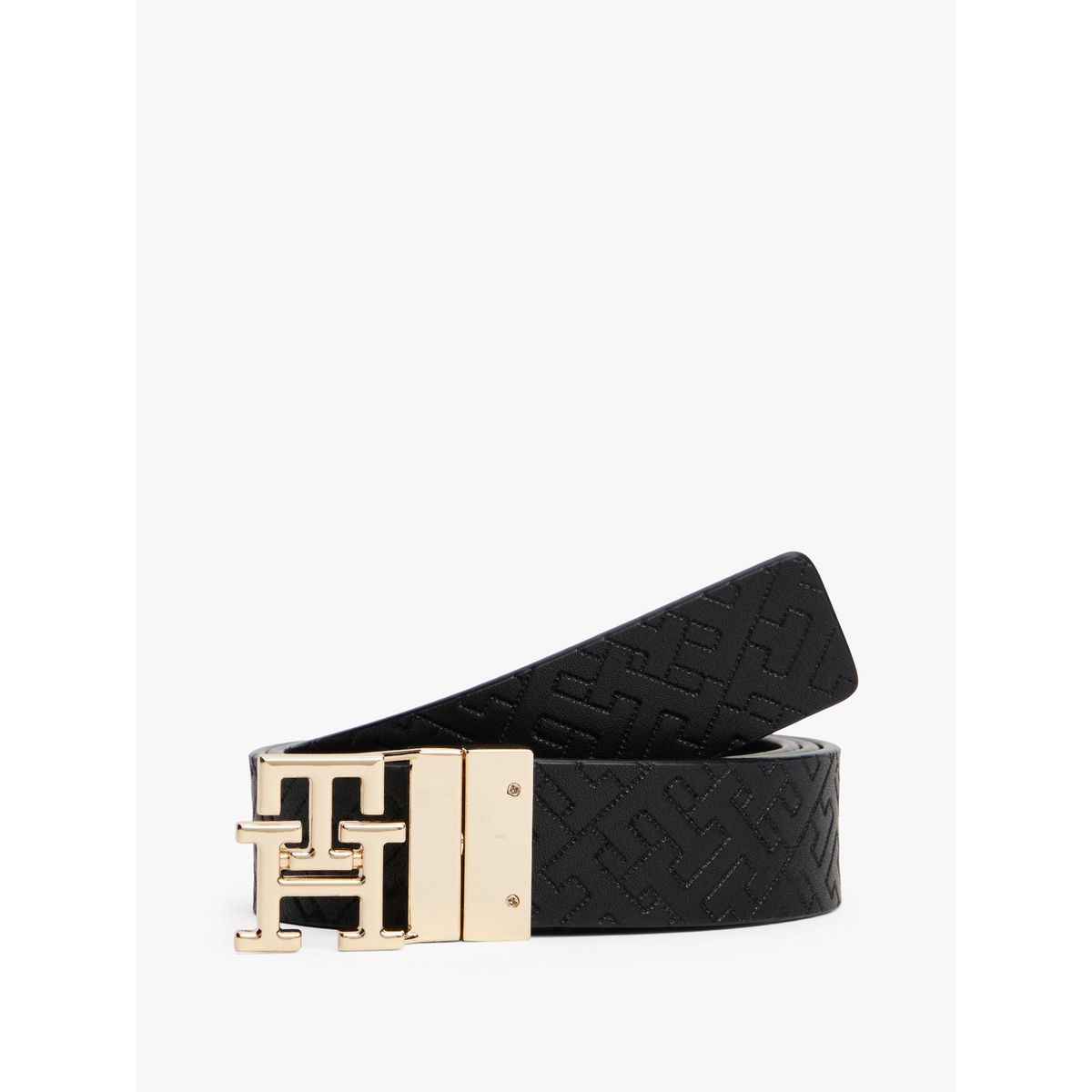 TOMMY HILFIGER - Cinturón Reversible Monogram Negro Tommy Hilfiger