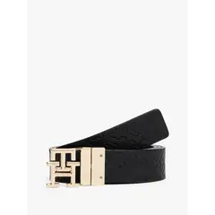 TOMMY HILFIGER - Cinturón Reversible Monogram Negro
