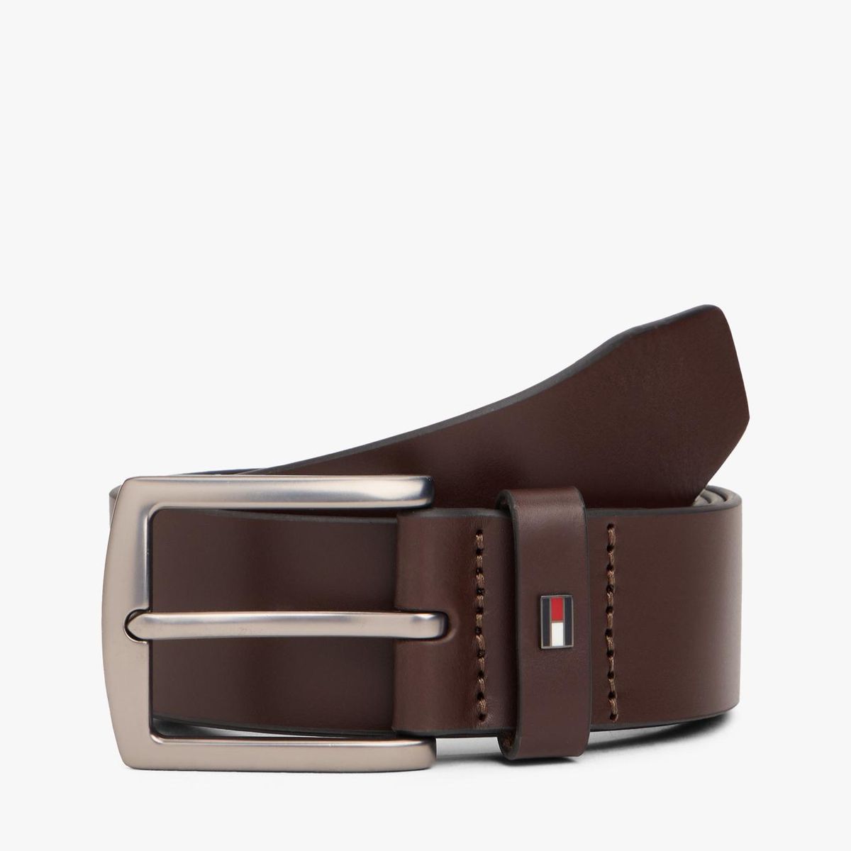 TOMMY HILFIGER - Cinturón Denton De Cuero Café Tommy Hilfiger