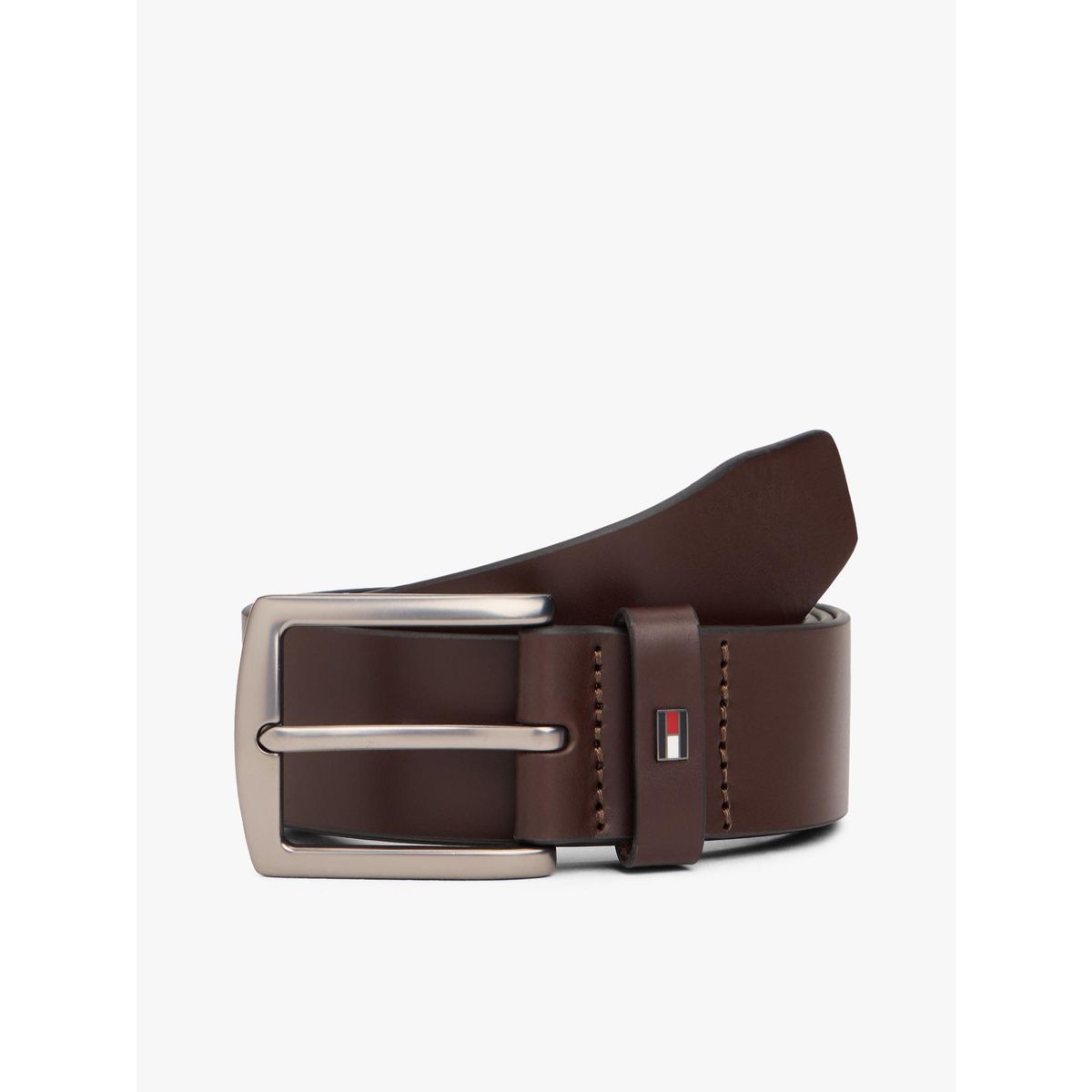 TOMMY HILFIGER - Cinturón Denton De Cuero Café Tommy Hilfiger