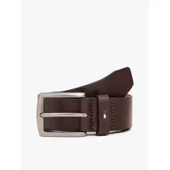 TOMMY HILFIGER - Cinturón Denton De Cuero Café