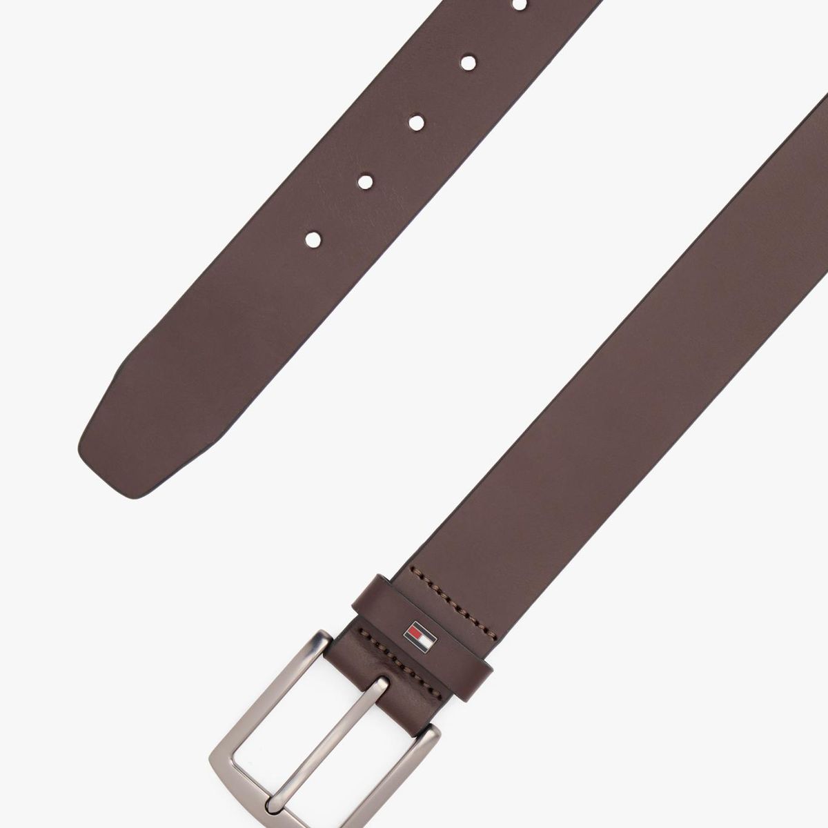 TOMMY HILFIGER - Cinturón Denton De Cuero Café Tommy Hilfiger
