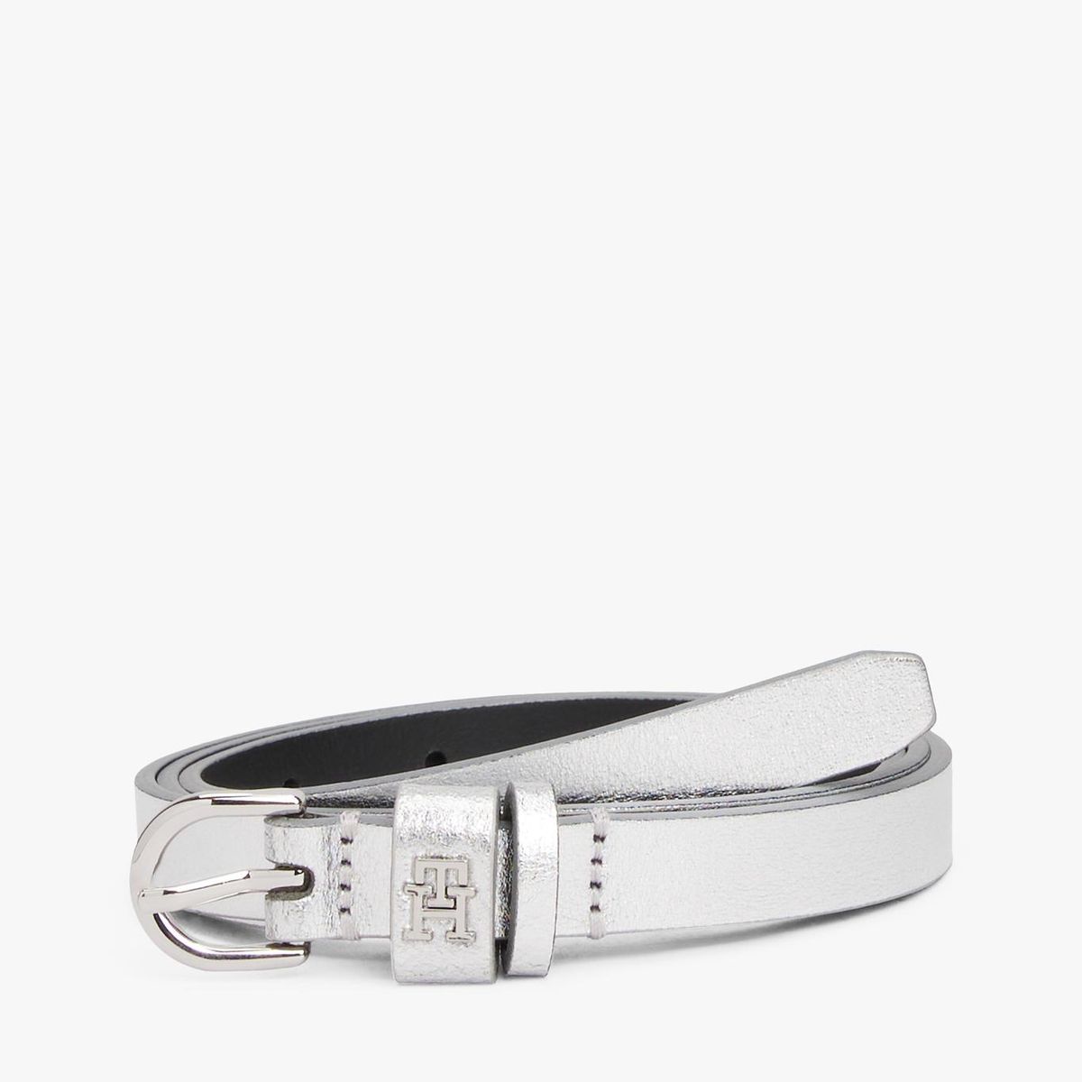 TOMMY HILFIGER - Cinturón Metalizado Monogram Gris Tommy Hilfiger