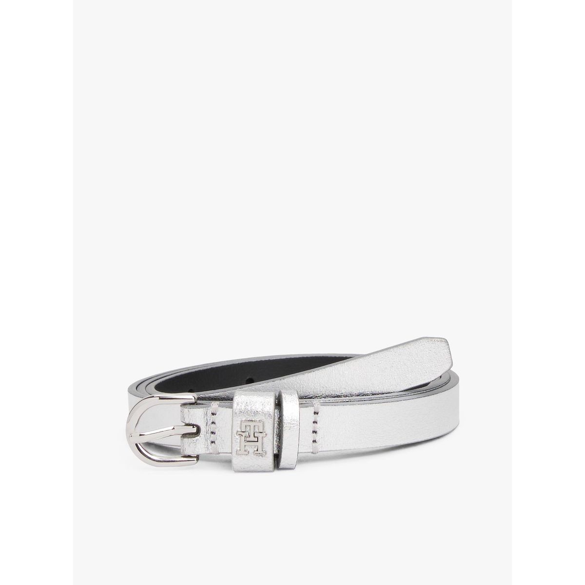 TOMMY HILFIGER - Cinturón Metalizado Monogram Gris Tommy Hilfiger