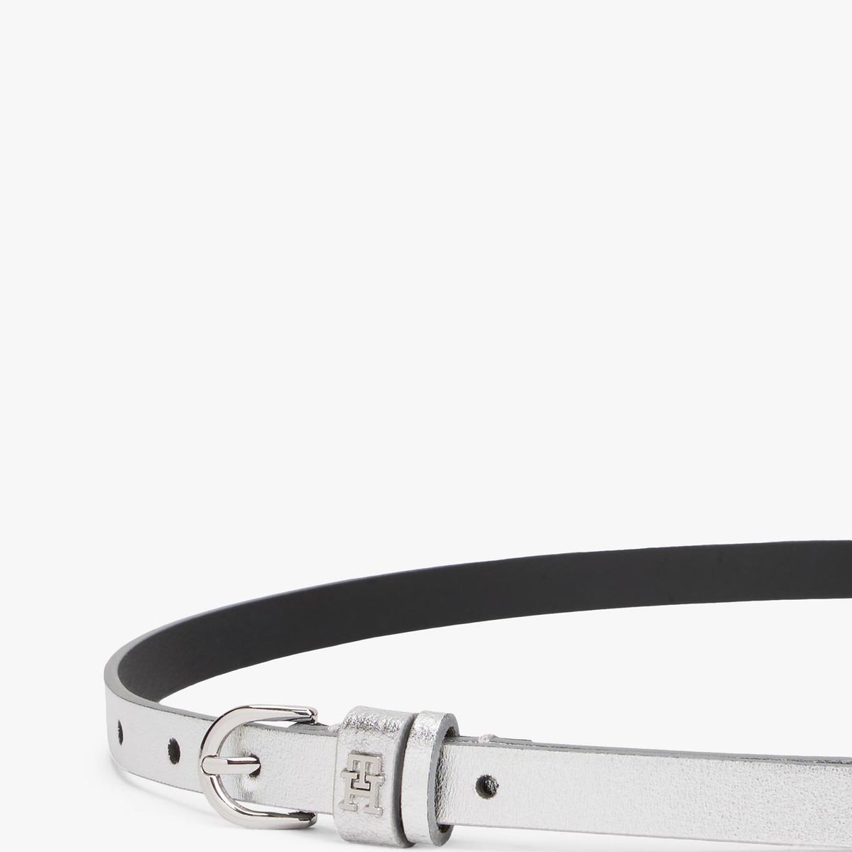 TOMMY HILFIGER - Cinturón Metalizado Monogram Gris Tommy Hilfiger